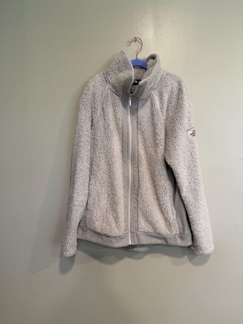 The North Face Light Gray Sherpa Fleece Jacket